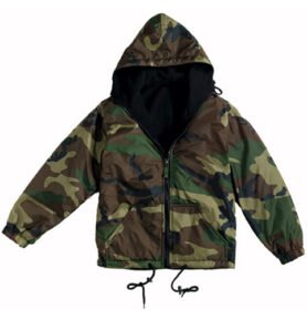 Bunda oboustranná s kapucí WOODLAND vel. XL