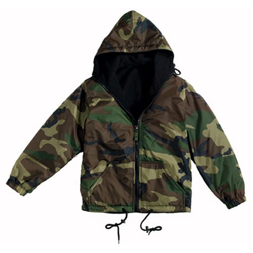 Bunda oboustranná s kapucí WOODLAND vel. L