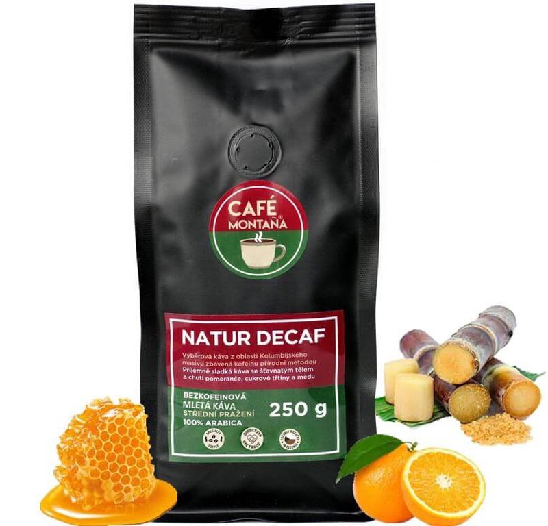 Café Montaña Natur Decaf, mletá káva bez kofeinu Velikost balení: 500g, Hrubost mletí: Filtrovaná káva