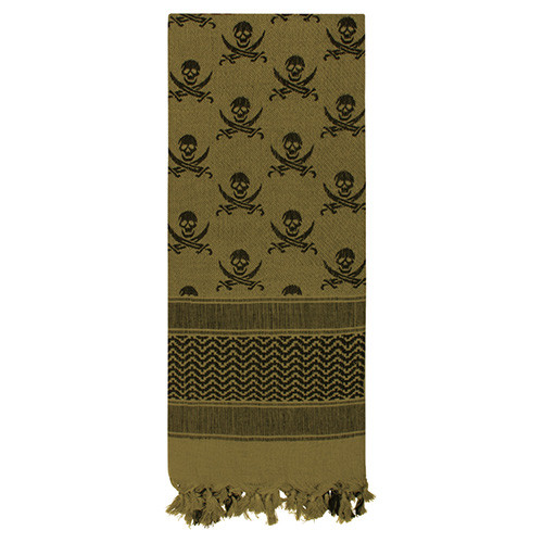 ROTHCO šátek SHEMAGH LEBKY 107 x 107 cm ZELENO-ČERNÝ
