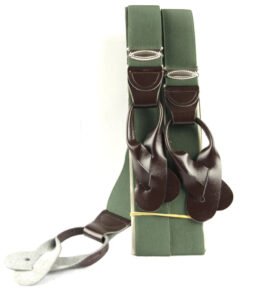 Kšandy AČR hladké kožené upínání ZELENÉ