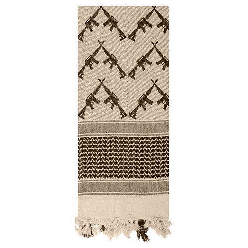ROTHCO šátek SHEMAGH CROSSED RIFLES 107 x 107 cm TAN