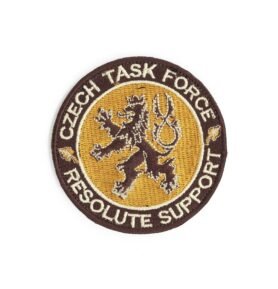 Nášivka CZECH TASK FORCE - RESOLUTE SUPPORT velcro HNĚDÁ