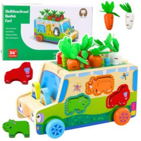 Lean Toys Dřevěné vzdělávací autíčko