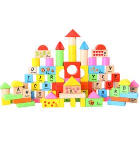 Aga4Kids Dřevěné kostky 100 ks