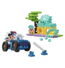 Marioinex MINI WAFFLE Policejní auto a zlatnictví 80ks