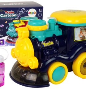 Lean Toys Lokomotiva na mýdlové bubliny modrá