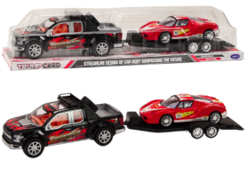 Lean Toys Pickup auto s přepravním přívěsem a sportovním terénním autem