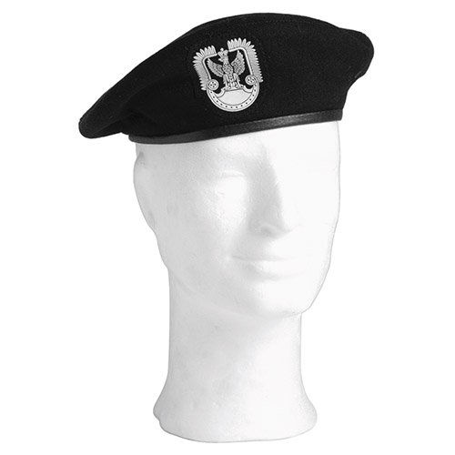 Baret POLSKÝ s nášivkou ČERNÝ vel. 55