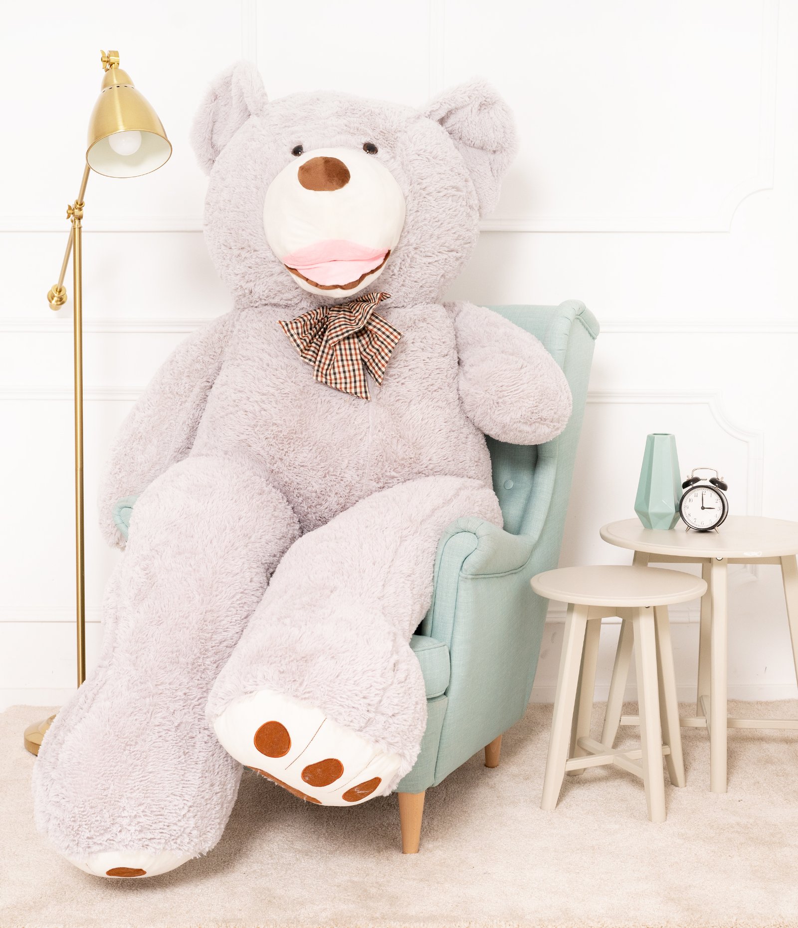 Tomido Plyšový medvěd Amigo 350 cm šedý