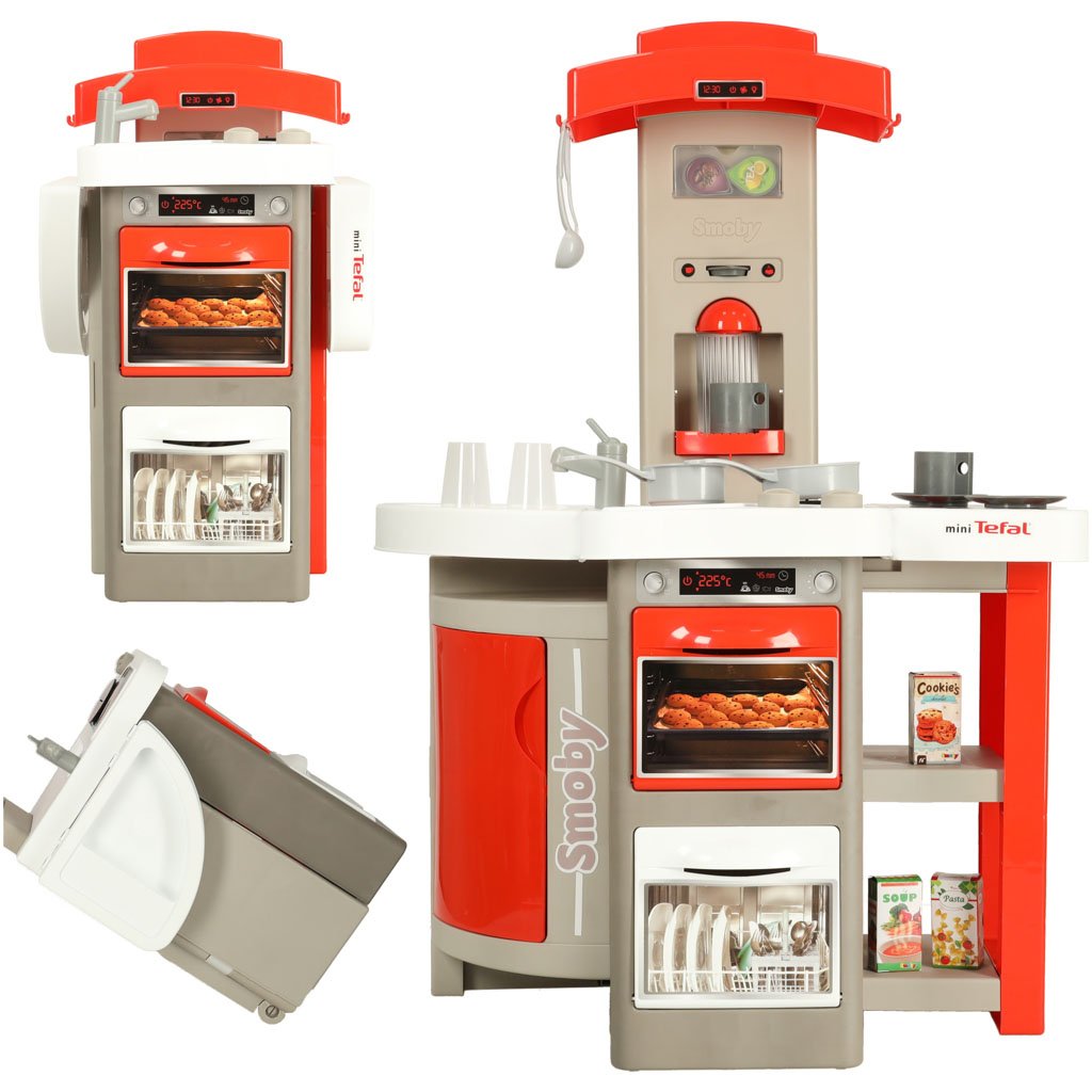 Tomido Dětská kuchyňka elektrické hořáky zvuky skládací kufřík na kolečkách