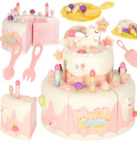 Tomido Patrový narozeninový dort ke krájení na suchý zip hudba a světla růžový