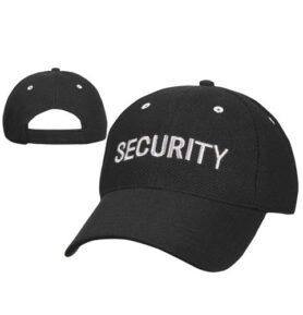 ROTHCO čepice baseball stříbrný nápis "SECURITY" ČERNÁ