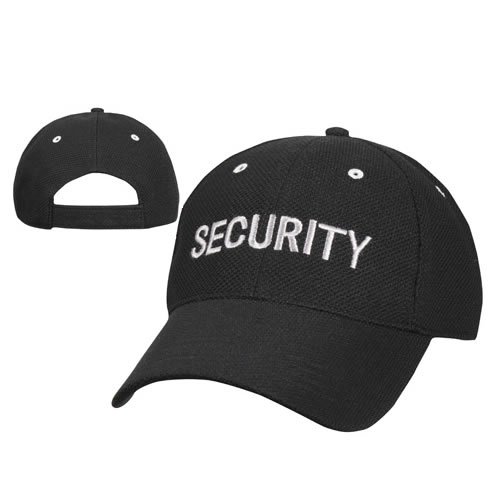 ROTHCO čepice baseball stříbrný nápis "SECURITY" ČERNÁ
