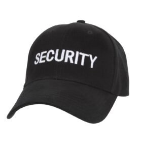 ROTHCO čepice baseball bílý nápis "SECURITY" ČERNÁ
