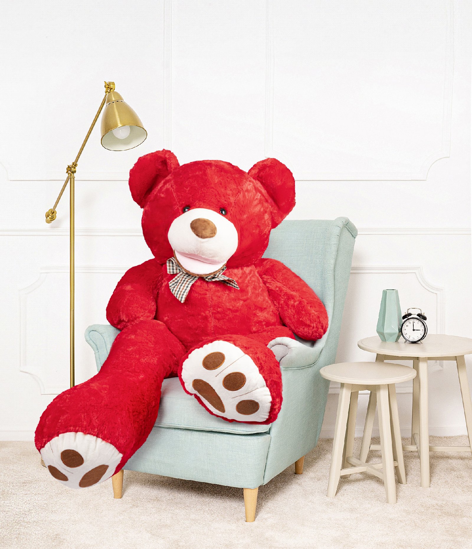 Tomido Plyšový medvěd Amigo 160 cm červený