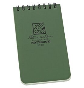 RITE IN THE RAIN blok voděodolný TOP-SPIRAL 3x5" notebook malý ZELENÝ