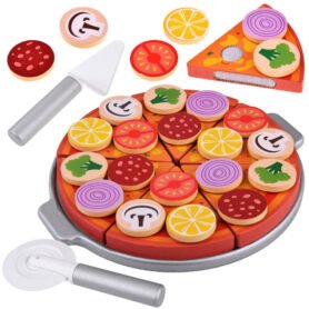 Tomido Dřevěné nádobí Pizza na krájení NA SUCHÝ ZIP + doplňky 27 dílků