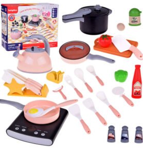 Tomido Elektrický vařič + hrnce a nádobí Sada pro malého kuchaře