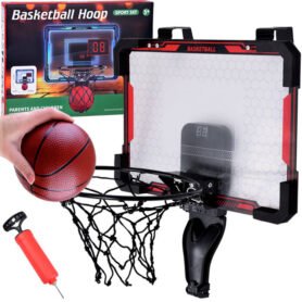 Tomido Basketbalový set deska s košem počítadlo bodů + míč