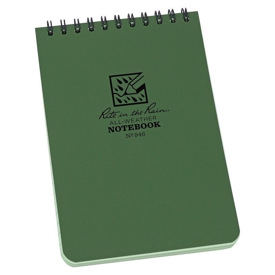 RITE IN THE RAIN blok voděodolný spirálový Notebook TOP-SPIRAL 4x6" ZELENÝ