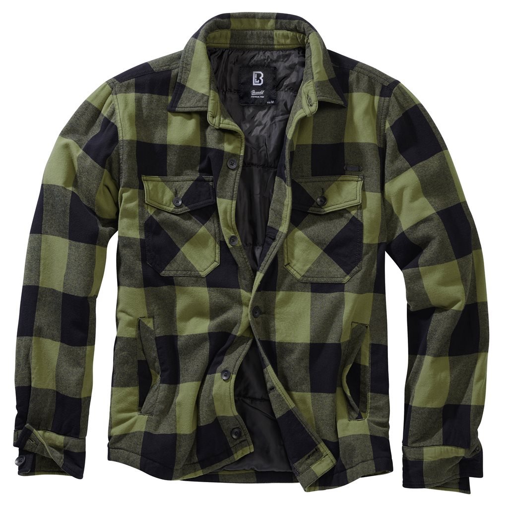 Košile LUMBERJACKET dlouhý rukáv flanel ČERNO/ZELENÁ vel. L