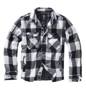 Košile LUMBERJACKET dlouhý rukáv flanel BÍLO/ČERNÁ vel. 5XL