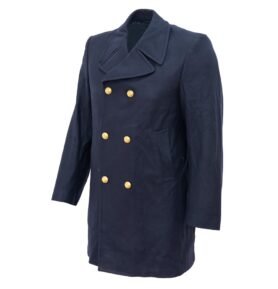 Kabát ITALSKÝ vlněný dvouřadé zapínání MODRÝ vel. 54R