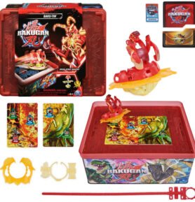 Tomido Figurky Bakugan v sběratelské plechovce s kartami