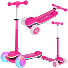 Tomido Balanční koloběžka SCOOTER 3kolová BAREVNÁ SVĚTÝLKA