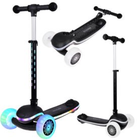 Tomido Balanční koloběžka SCOOTER 3kolová Barevná Světýlka