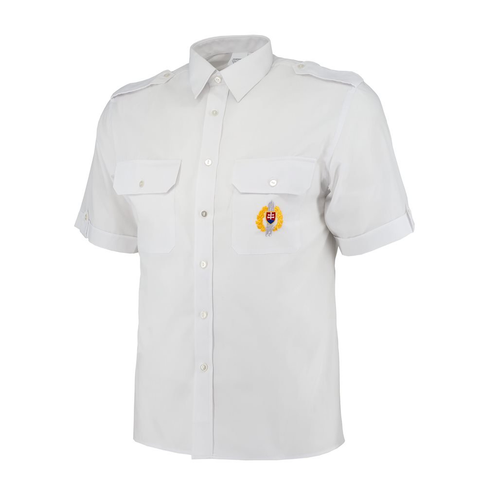 Košile SK s krátkým rukávem slovenská BÍLÁ vel. 1-40