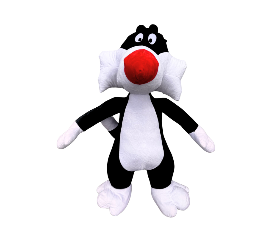 Tomido Plyšová kočka Kocour Sylvester 100 cm bílo-černá