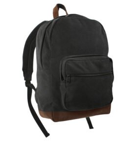 ROTHCO batoh VINTAGE TEARDROP kožené prvky ČERNÝ