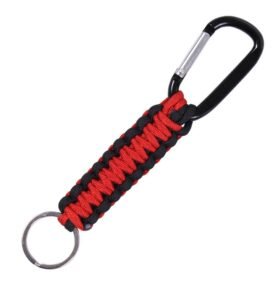 ROTHCO klíčenka PARACORD s karabinou ČERVENO-ČERNÁ