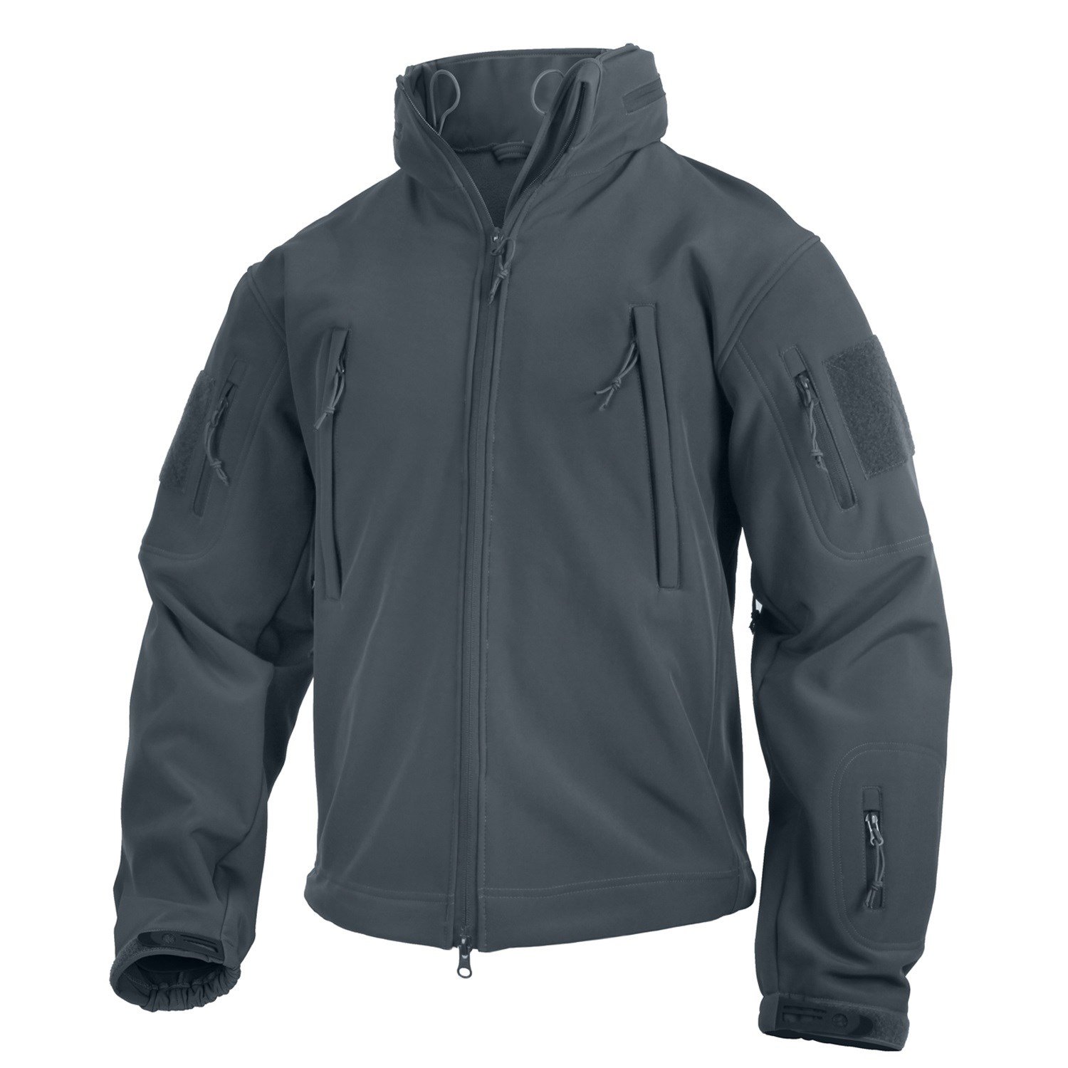 Bunda TACTICAL s kapucí softshell ŠEDÁ vel. S