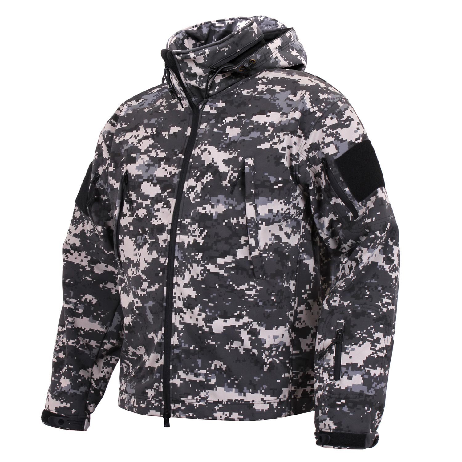 Bunda TACTICAL s kapucí softshell DIGITAL URBAN vel. XXL