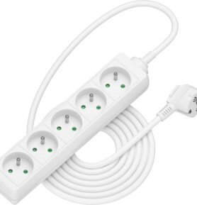 AlzaPower prodlužovací přívod 230V 5 zásuvek 2m bílý