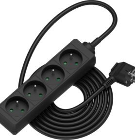 AlzaPower prodlužovací přívod 230V 4 zásuvky 3m černý