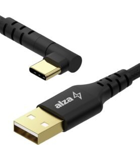 AlzaPower 90AluCore USB-A to USB-C 2.0, 1m - černý