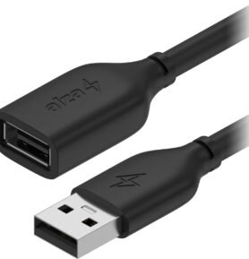 AlzaPower Core USB-A (M) to USB-A (F) 2.0, 0.5m černý