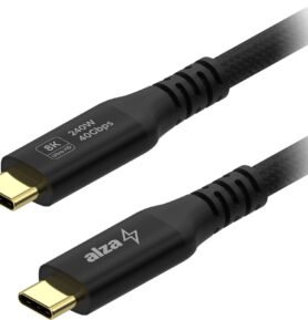 AlzaPower AluCore USB-C to USB-C USB4 Gen 3x2 240W 1m černý