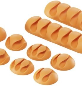 AlzaPower Cable Clips Mix 10 pcs oranžový