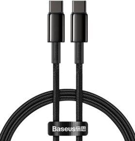 Baseus Tungsten Gold Fast Charging Data Cable Type-C (USB-C) 100W 1m Black