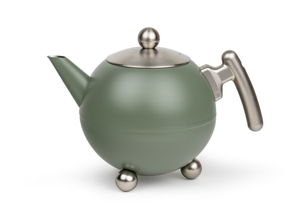 Bredemeijer Dvoustěnná konvička na čaj Duet Bella Ronde 1,2L Army Green