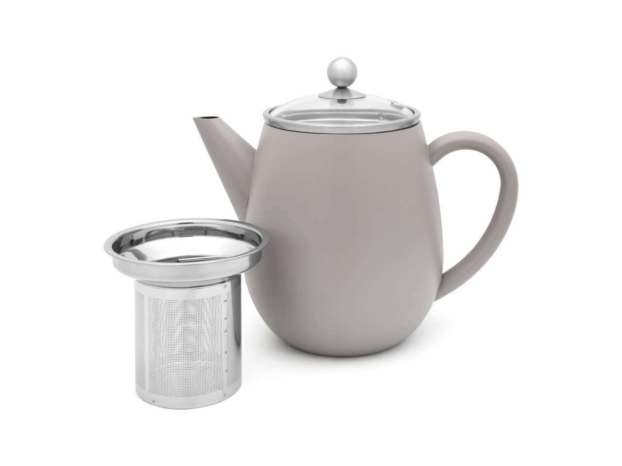 Bredemeijer Dvoustěnná konvička na čaj Duet Eva, 1,1L šedá - Obrázek 2