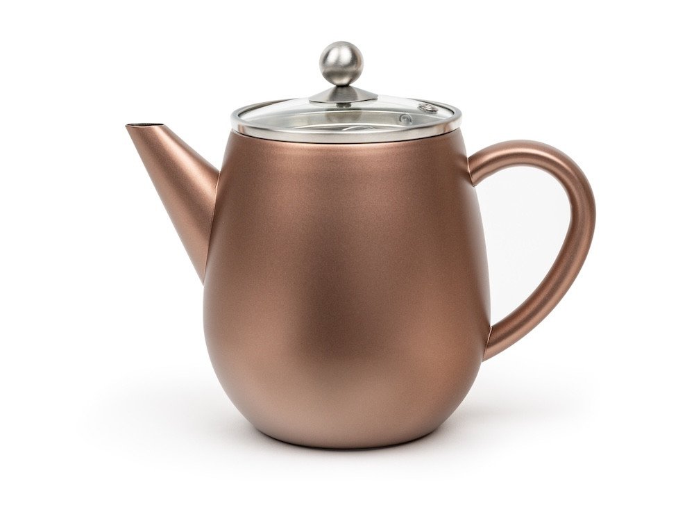 Bredemeijer Dvoustěnná konvička na čaj Duet Eva 1,1l Rusty Brown