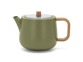 Bredemeijer Dvoustěnná konvička na čaj Duet Facet 1,1L Khaki Green