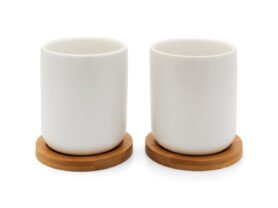 Bredemeijer Hrnek Umea 200ml s podtáckem White (sada 2 ks)