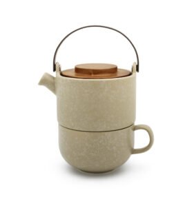 Bredemeijer Sada Umea Tea for one, šedá s bambusovým víkem (0,5l)